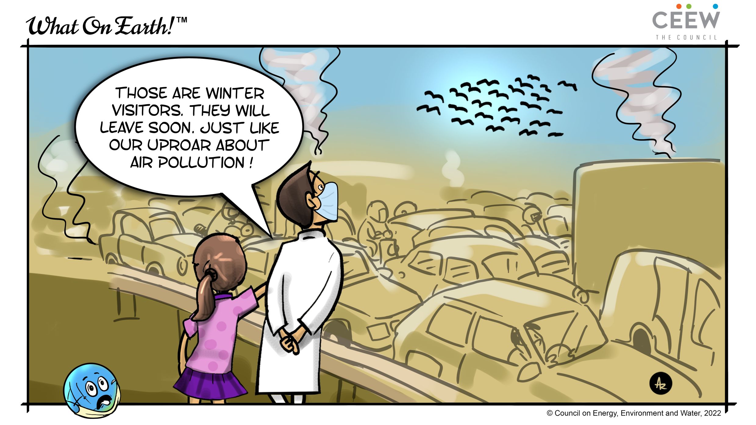 air pollution cartoon and clean air comic