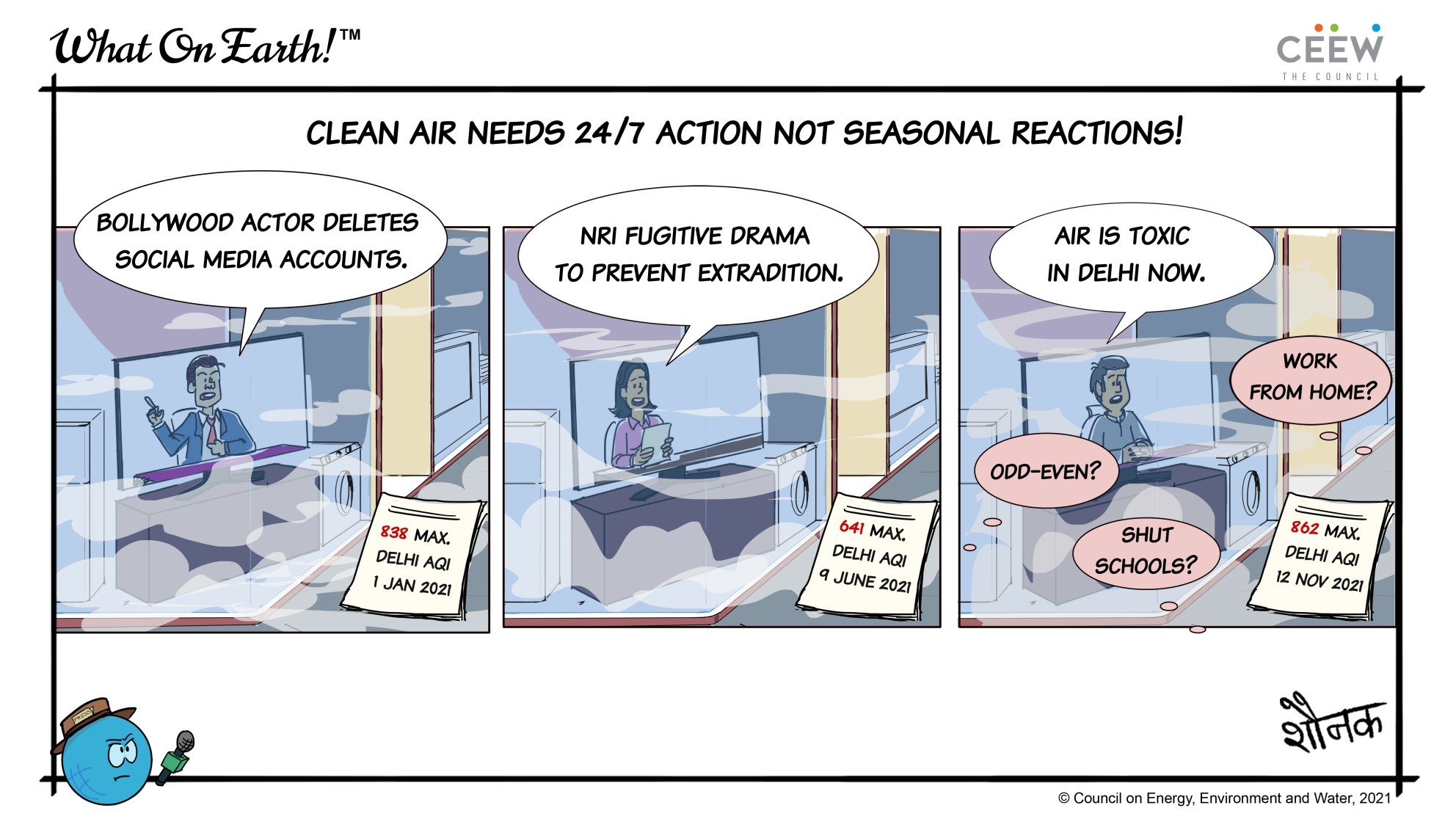 air pollution and clean air comics