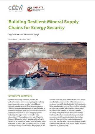 Building Resilient Mineral Supply Chains for Clean Energy Security