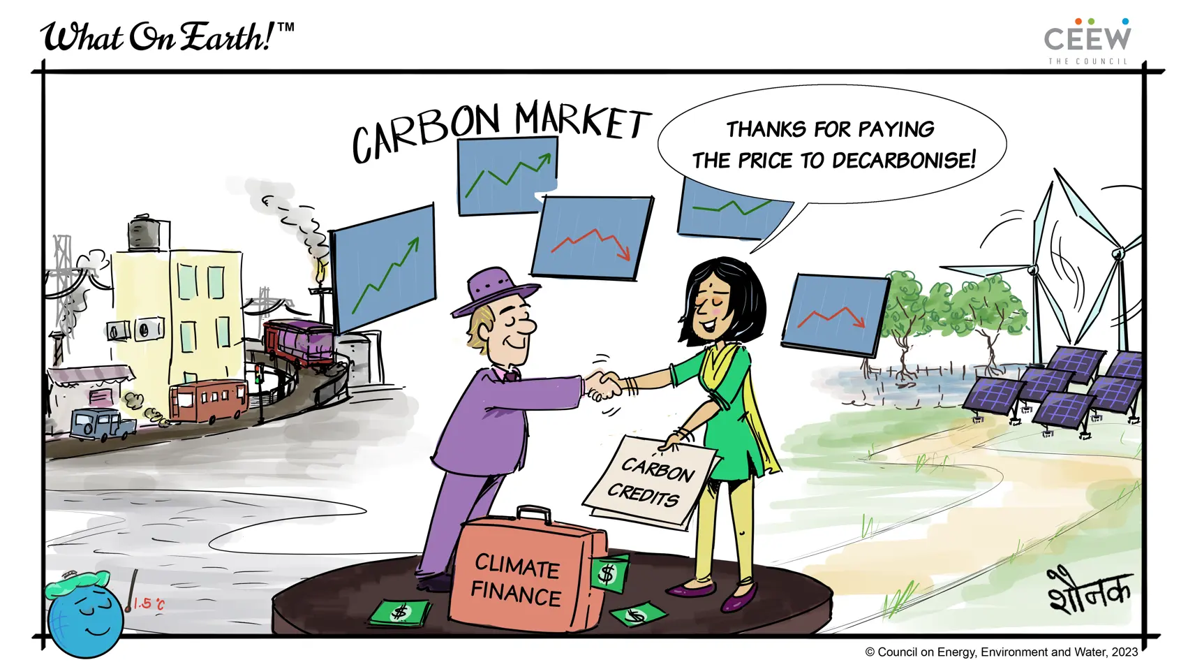 Global warming effects cartoon