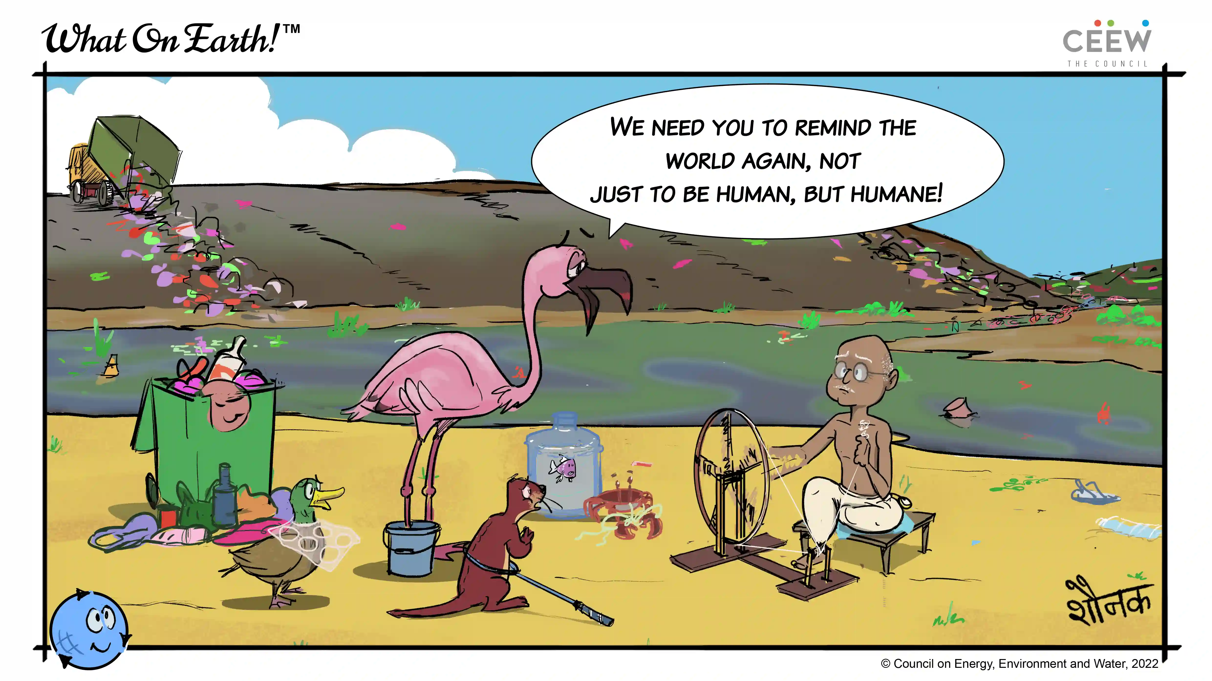 ceew gandhi sustainability cartoon