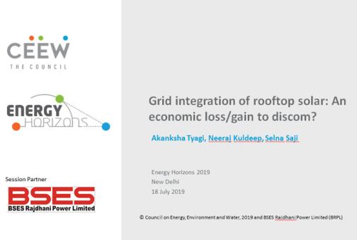 Grid integration of rooftop solar: An economic loss/gain to discom?