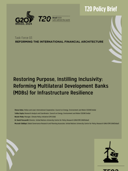 Restoring Purpose, Instilling Inclusivity: Reforming Multilateral Development Banks (MDBs) for Infrastructure Resilience